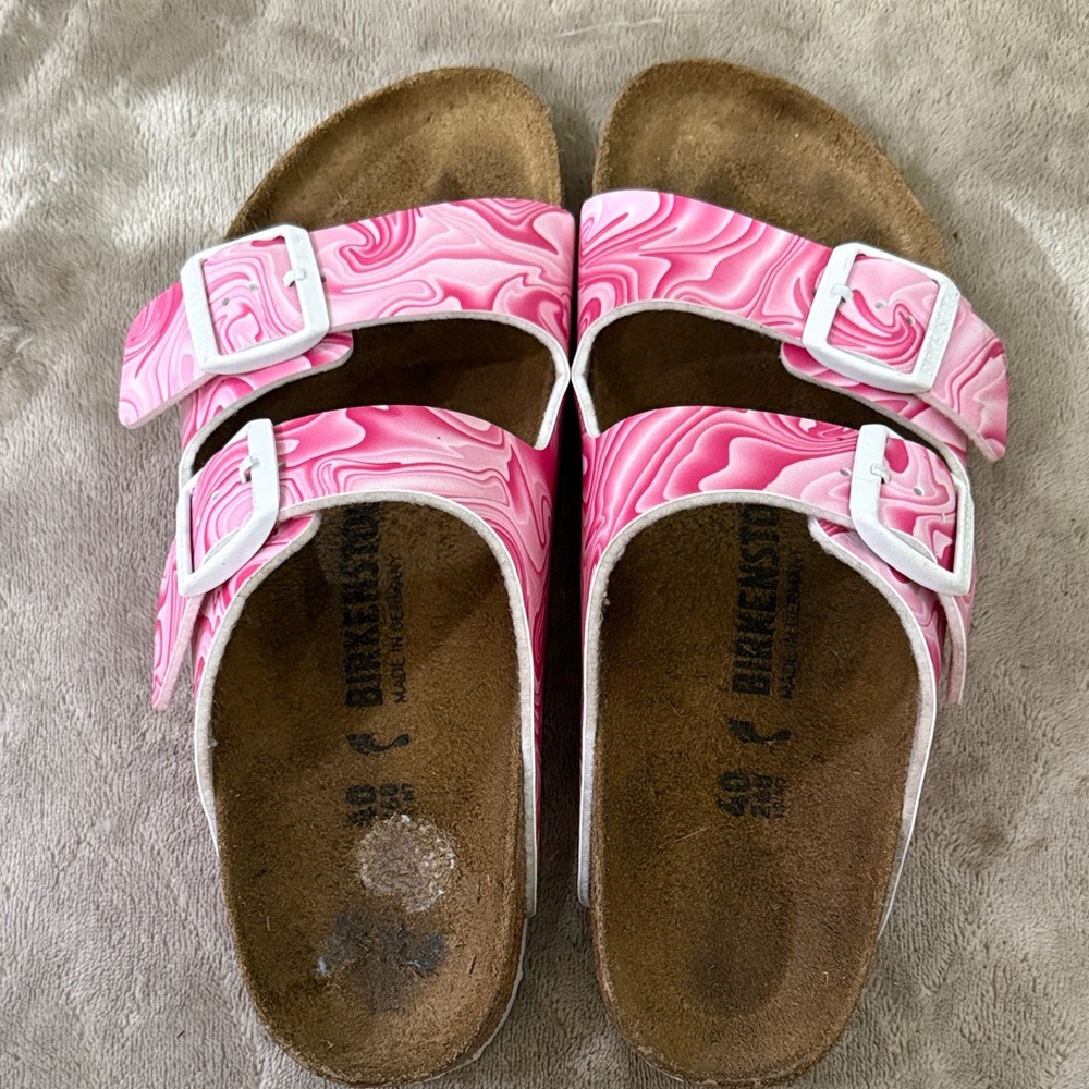 Birkenstock Women's Two-Strap Sandals in Pink Swirl